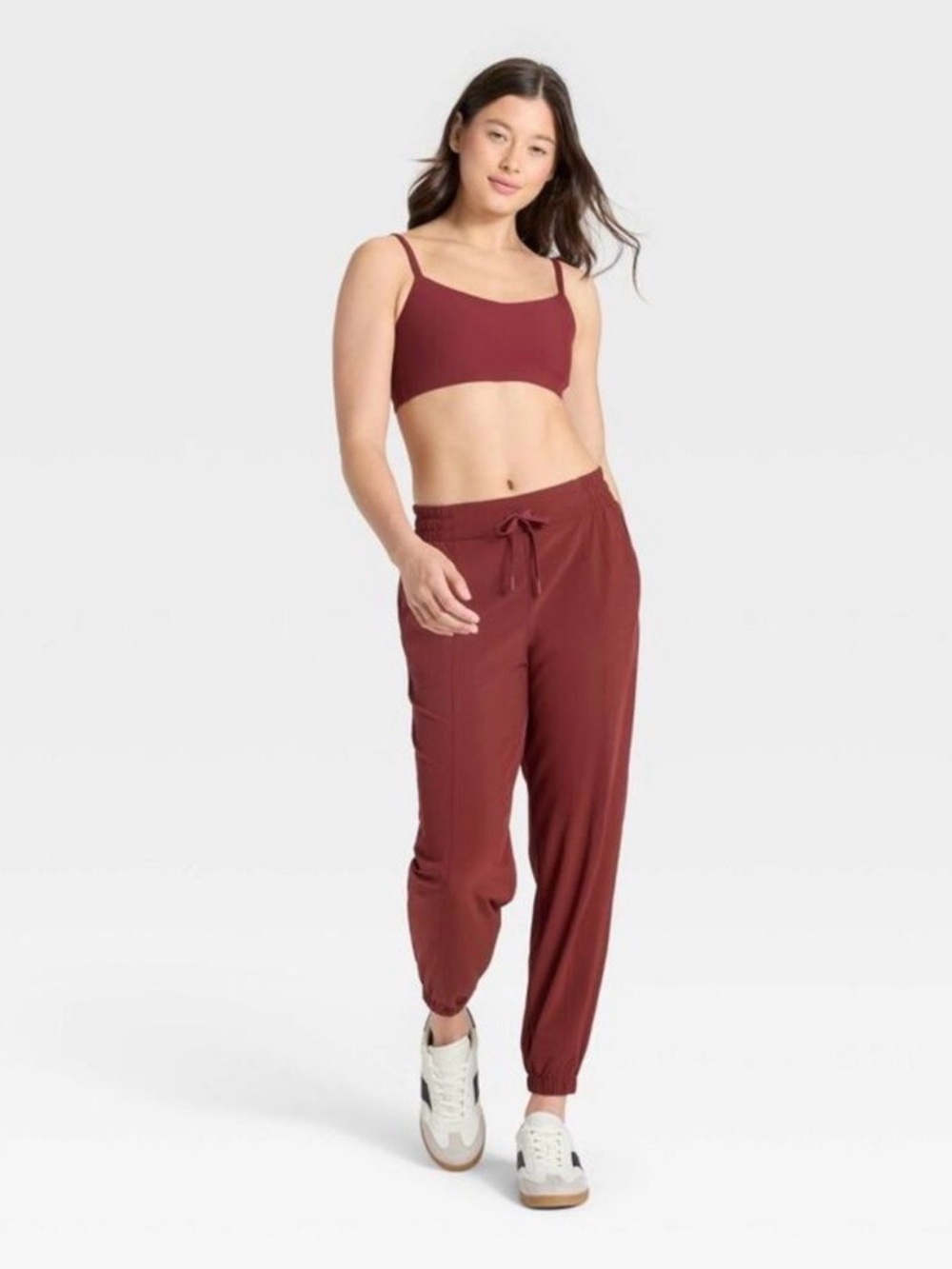 All In Motion - Women's Active Light Mid-Rise Maroon Joggers